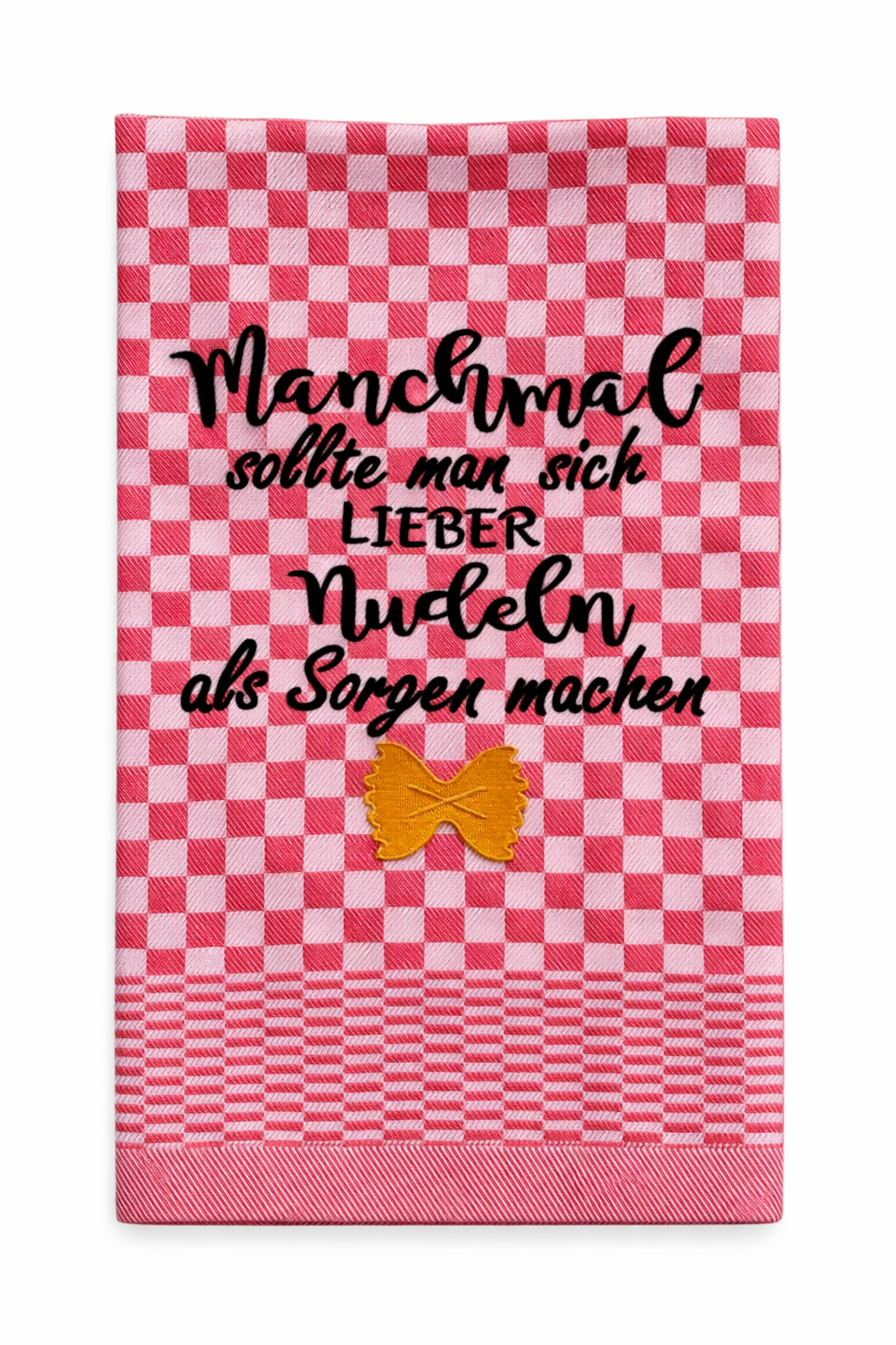 Geschirrtuch Küchenhandtuch bestickt 50x70 Baumwolle Küchendeko Geschenk für Nudelliebhaber