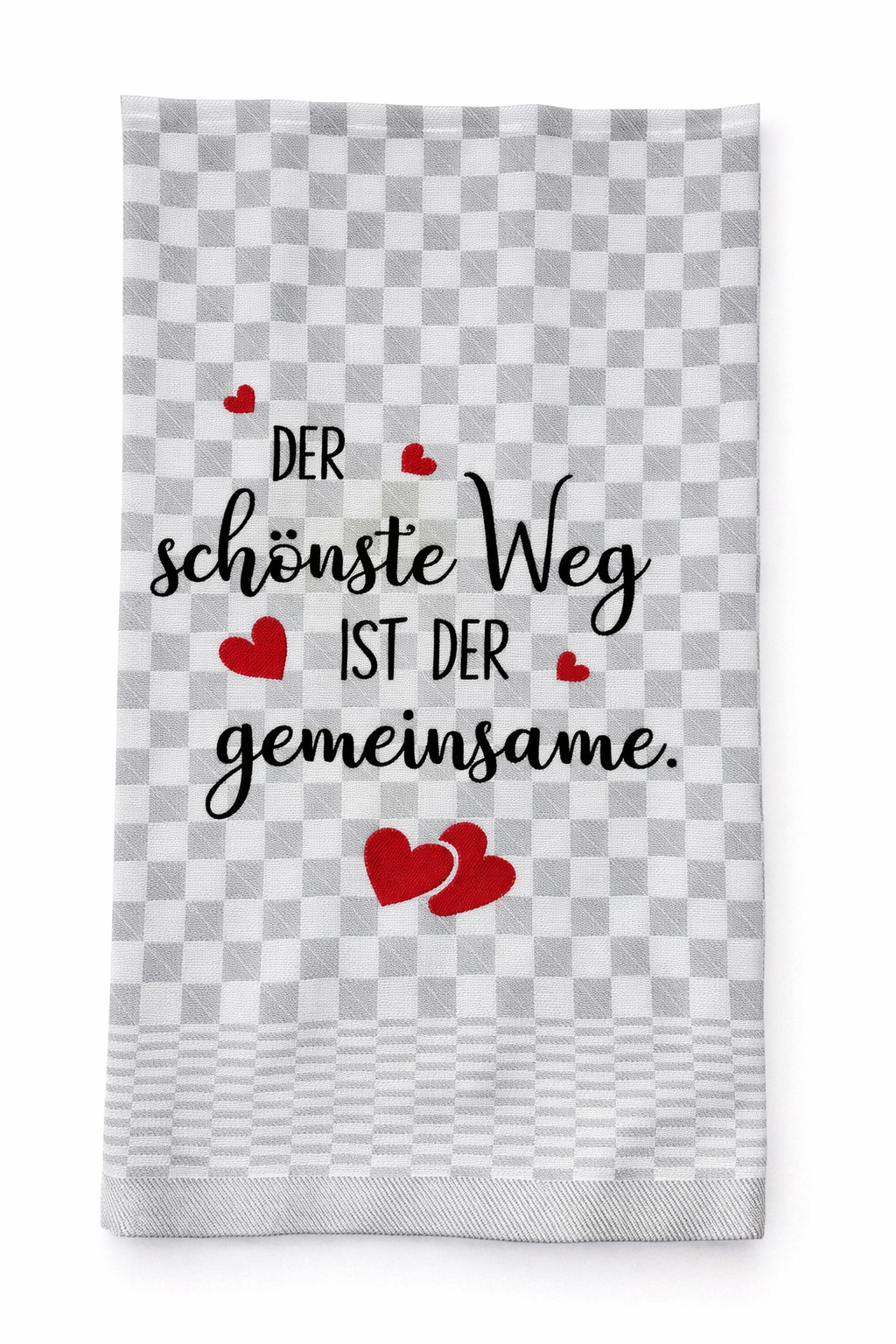 Geschirrtuch Küchenhandtuch bestickt 50x70 Baumwolle Küchendeko Geschenk für Familie Hochzeit Der schönste Weg ist der gemeinsame