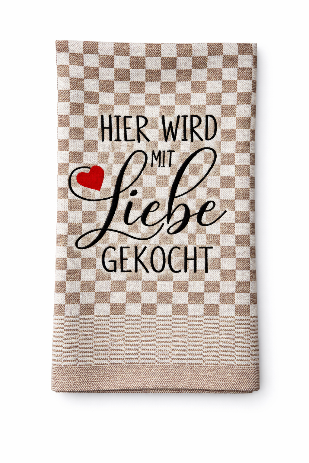 Geschirrtuch Küchenhandtuch bestickt 50x70 Baumwolle Küchendeko Geschenk für Koch Köche mit Liebe gekocht