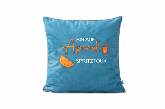 Besticktes Outdoorkissen - Bin Auf Aperol Spritz Tour