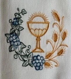 Stoffservietten, 40x40cm, Kommunion, Taufe, Firmung, Baumwolle, bestickt, festlich, Tischdekoration, Set, Tischwäsche, Heimtextilien