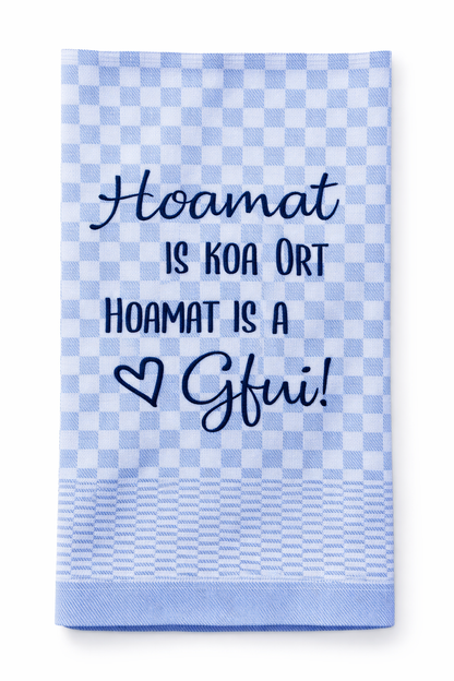 Geschirrtuch Küchenhandtuch bestickt 50x70 Baumwolle Küchendeko Geschenk für Heimatverbundene Hoamat