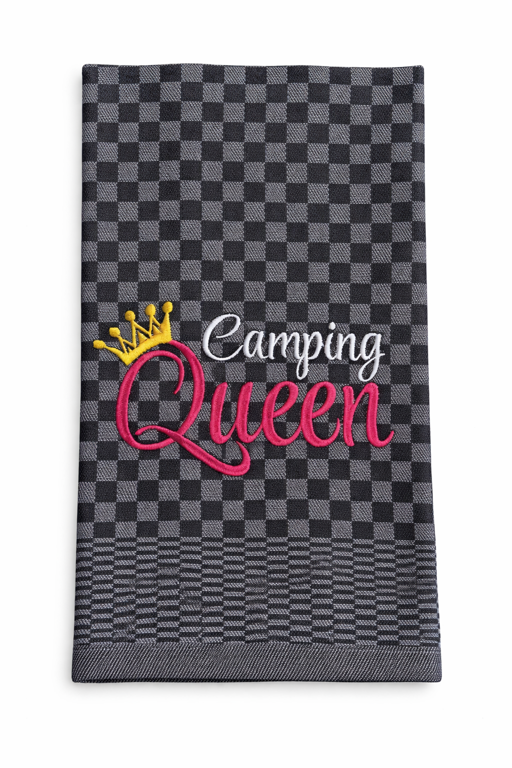 Geschirrtuch Küchenhandtuch bestickt 50x70 Baumwolle Küchendeko Geschenk für Campingliebhaberinnen Camping Queen