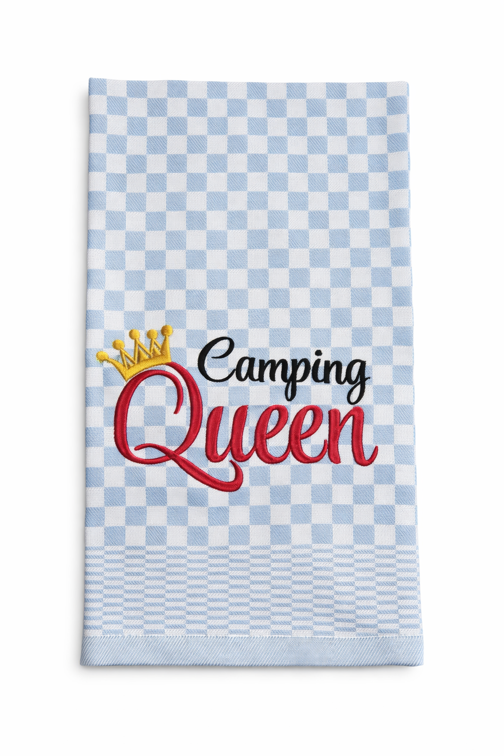 Geschirrtuch Küchenhandtuch bestickt 50x70 Baumwolle Küchendeko Geschenk für Campingliebhaberinnen Camping Queen