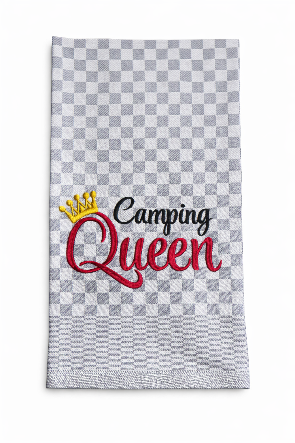 Geschirrtuch Küchenhandtuch bestickt 50x70 Baumwolle Küchendeko Geschenk für Campingliebhaberinnen Camping Queen