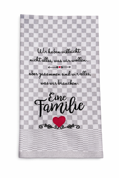 Geschirrtuch Küchenhandtuch bestickt 50x70 Baumwolle Küchendeko Geschenk für Familienmitglieder Eine Familie...