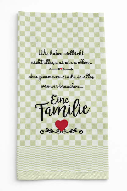 Geschirrtuch Küchenhandtuch bestickt 50x70 Baumwolle Küchendeko Geschenk für Familienmitglieder Eine Familie...