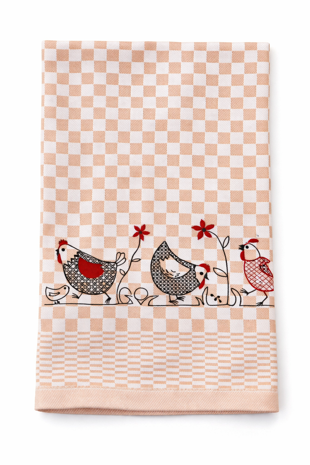 Geschirrtuch Küchenhandtuch bestickt 50x70 Baumwolle Küchendeko Geschenk für Landhaus Hühner-Fans
