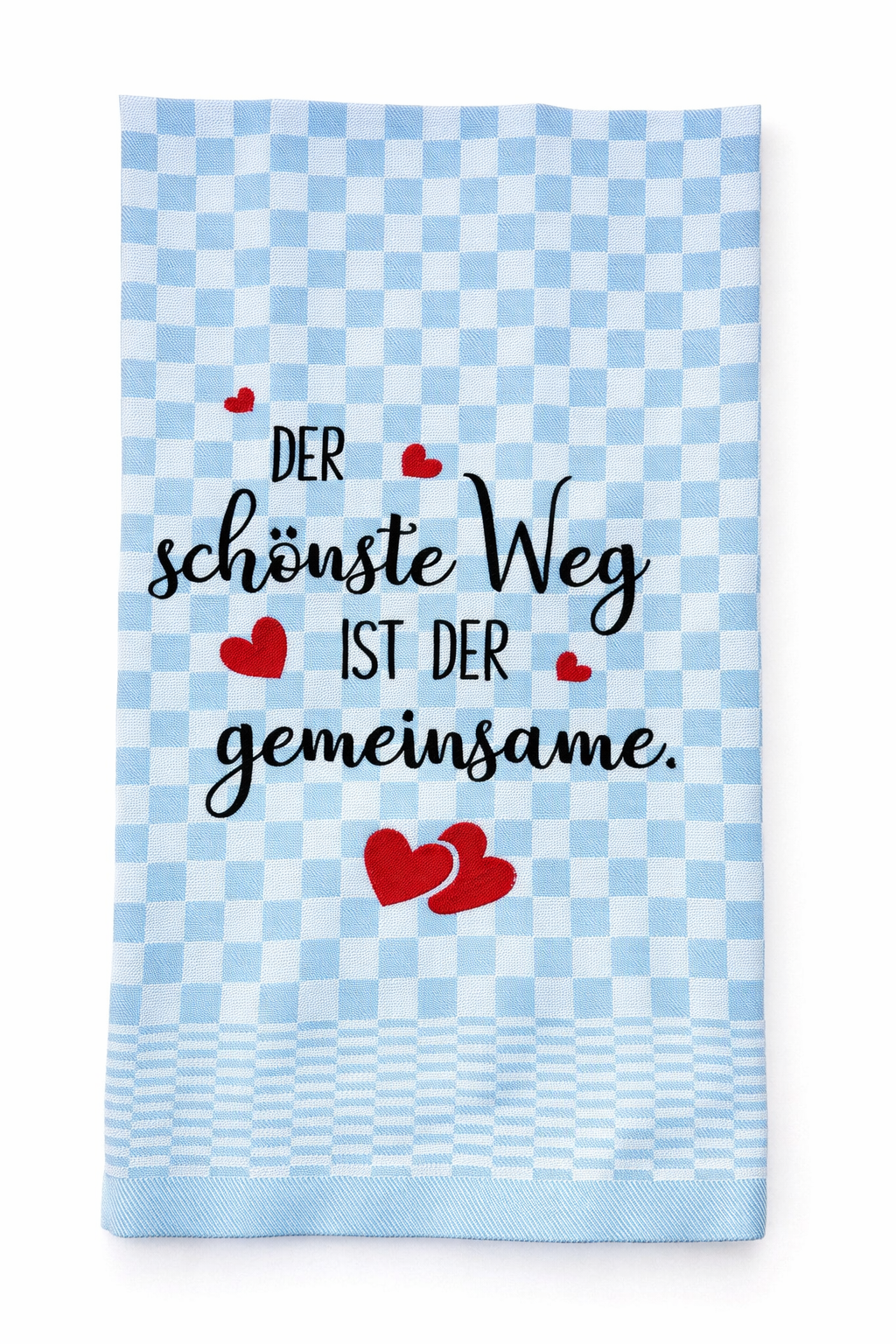 Geschirrtuch Küchenhandtuch bestickt 50x70 Baumwolle Küchendeko Geschenk für Familie Hochzeit Der schönste Weg ist der gemeinsame