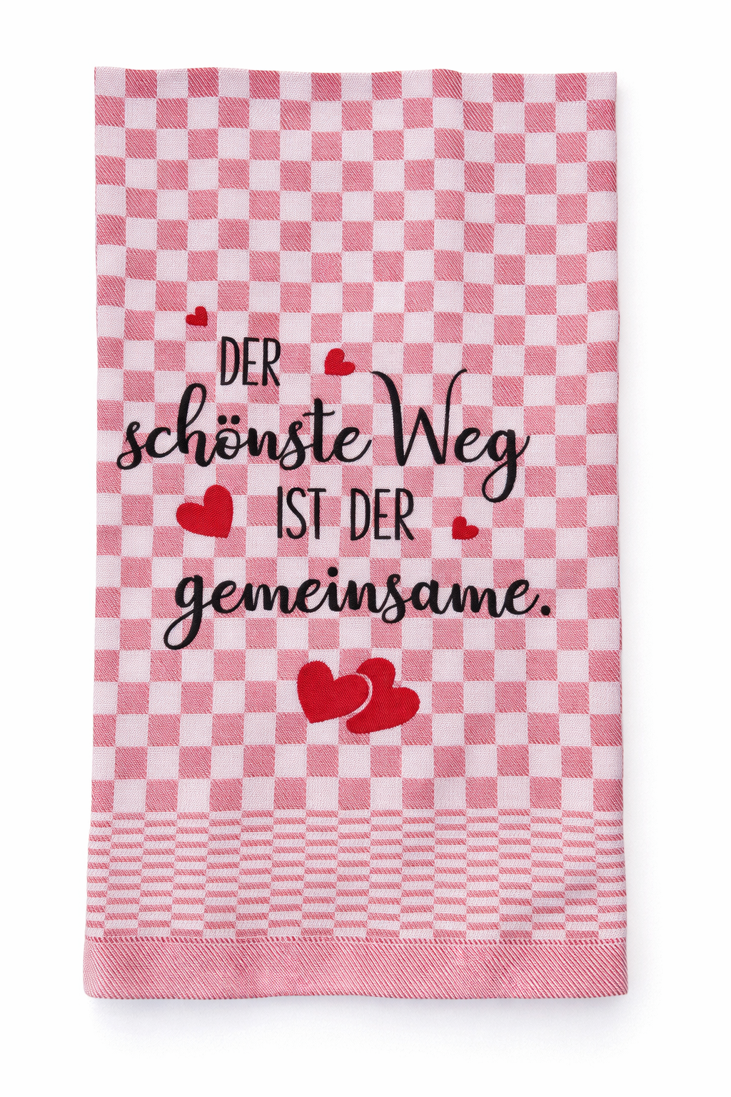 Geschirrtuch Küchenhandtuch bestickt 50x70 Baumwolle Küchendeko Geschenk für Familie Hochzeit Der schönste Weg ist der gemeinsame