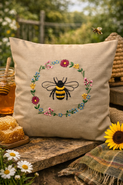 Dieser bestickte Kissenbezug ist eine liebevolle Geschenkidee und ein hochwertiges Mitbringsel für alle Waldliebhaber und Liebhaber des Landhausstil&nbsp;