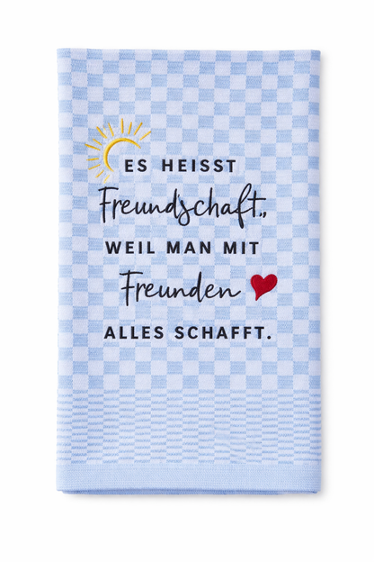 Geschirrtuch Küchenhandtuch bestickt 50x70 Baumwolle Küchendeko Geschenk für Freunde Freundschaft