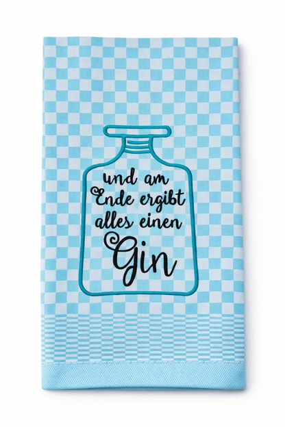 Geschirrtuch Küchenhandtuch bestickt 50x70 Baumwolle Küchendeko Geschenk für Ginliebhaber