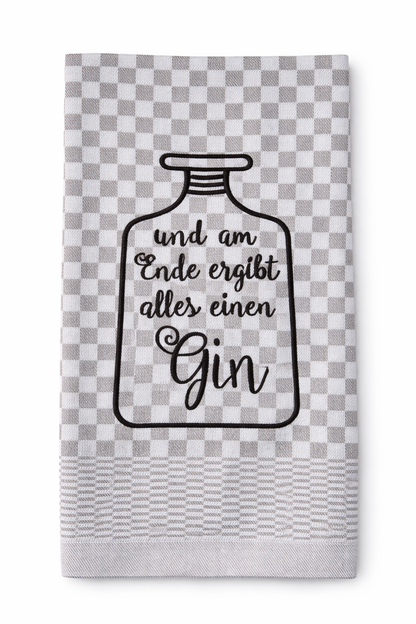 Geschirrtuch Küchenhandtuch bestickt 50x70 Baumwolle Küchendeko Geschenk für Ginliebhaber