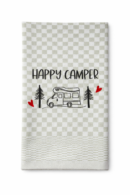 Geschirrtuch Küchenhandtuch bestickt 50x70 Baumwolle Küchendeko Geschenk für Camper mit Wohnmobil