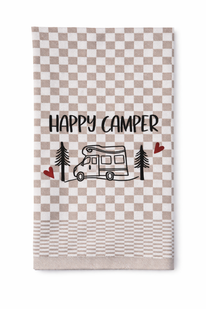 Geschirrtuch Küchenhandtuch bestickt 50x70 Baumwolle Küchendeko Geschenk für Camper mit Wohnmobil