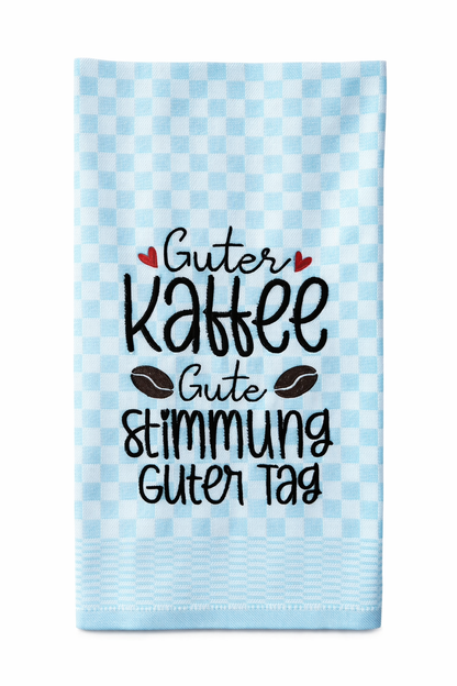 Geschirrtuch Küchenhandtuch bestickt 50x70 Baumwolle Küchendeko Geschenk für Kaffeeliebhaber