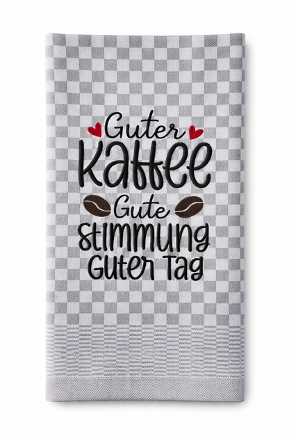 Geschirrtuch Küchenhandtuch bestickt 50x70 Baumwolle Küchendeko Geschenk für Kaffeeliebhaber