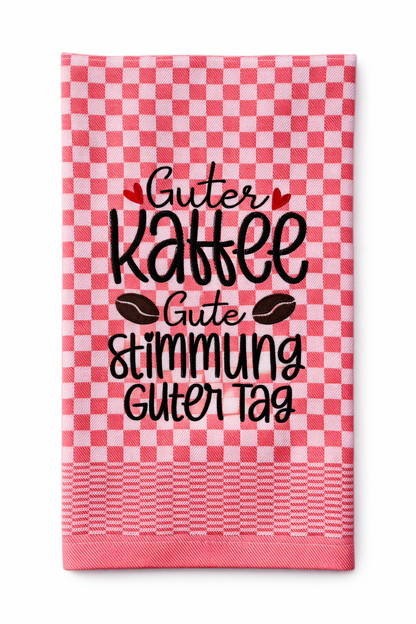 Geschirrtuch Küchenhandtuch bestickt 50x70 Baumwolle Küchendeko Geschenk für Kaffeeliebhaber