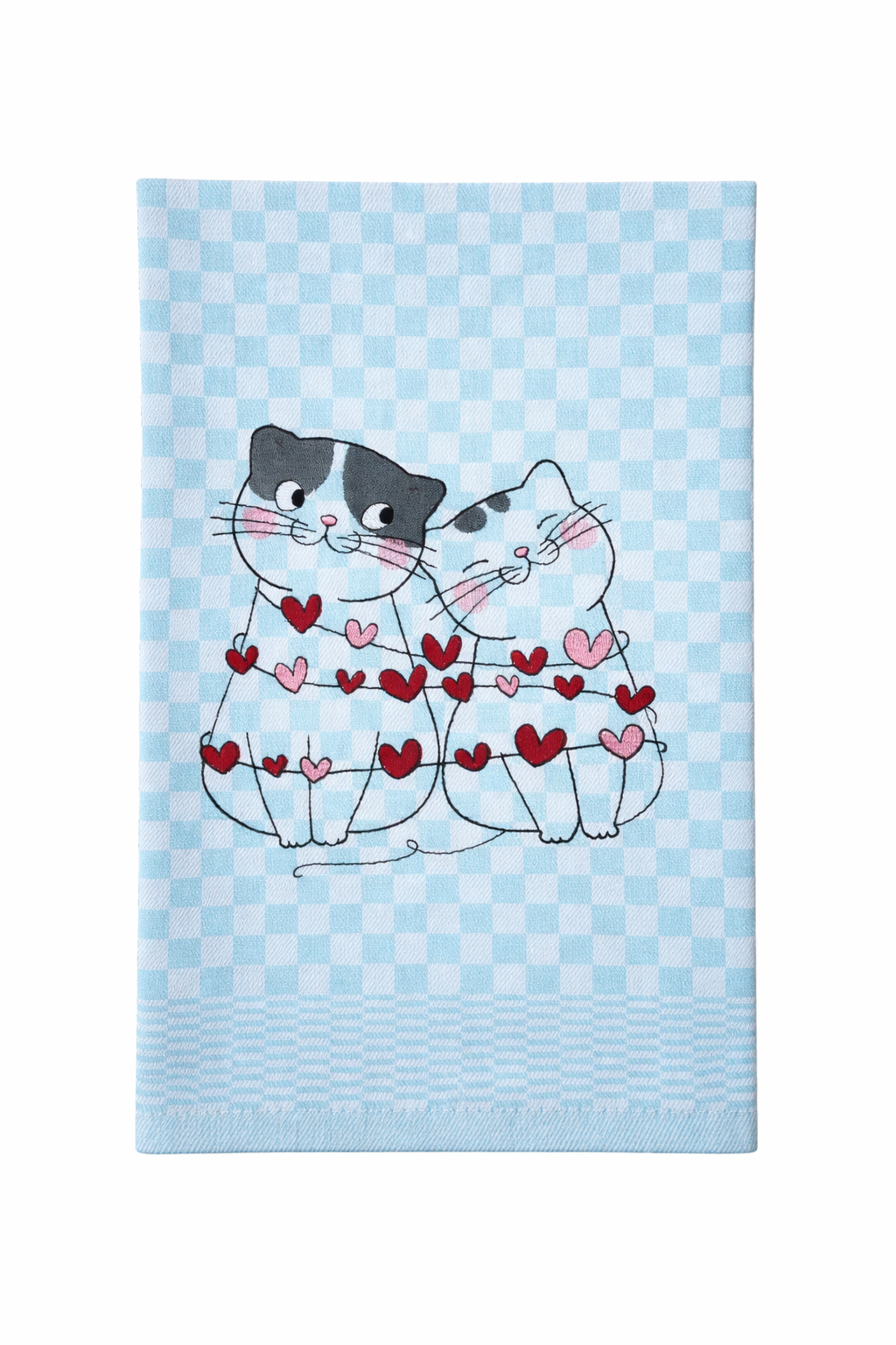 Geschirrtuch Küchenhandtuch bestickt 50x70 Baumwolle Küchendeko Geschenk für Katzenliebhaber
