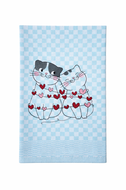 Geschirrtuch Küchenhandtuch bestickt 50x70 Baumwolle Küchendeko Geschenk für Katzenliebhaber