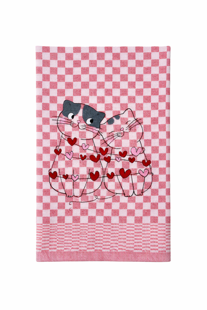 Geschirrtuch Küchenhandtuch bestickt 50x70 Baumwolle Küchendeko Geschenk für Katzenliebhaber