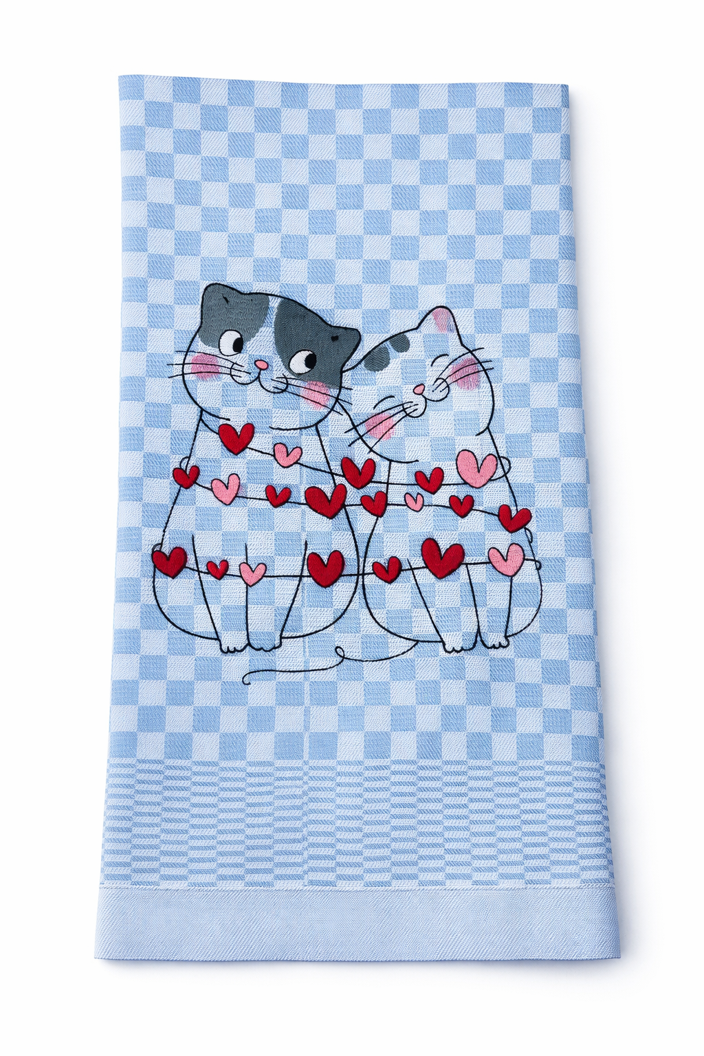 Geschirrtuch Küchenhandtuch bestickt 50x70 Baumwolle Küchendeko Geschenk für Katzenliebhaber