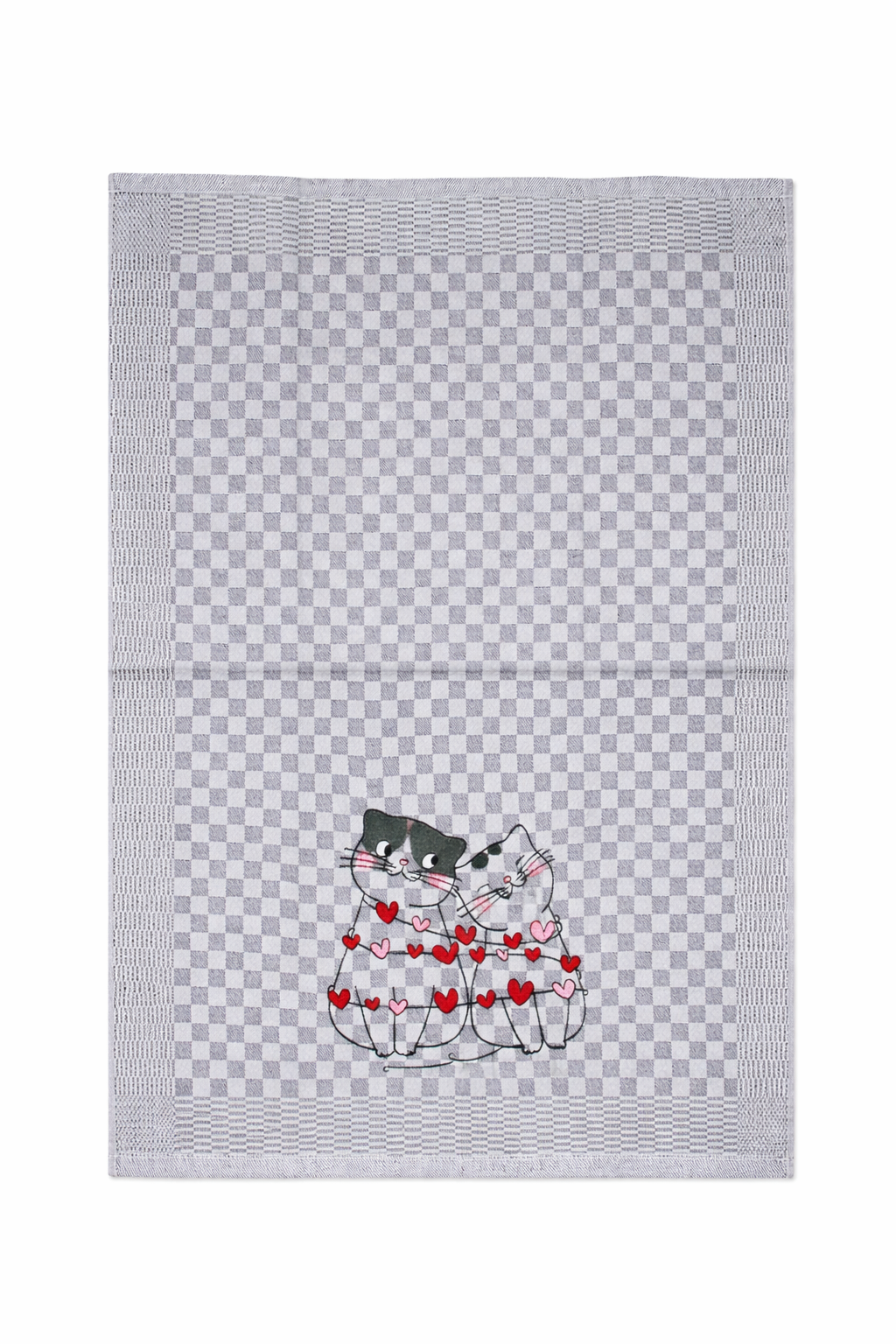 Geschirrtuch Küchenhandtuch bestickt 50x70 Baumwolle Küchendeko Geschenk für Katzenliebhaber