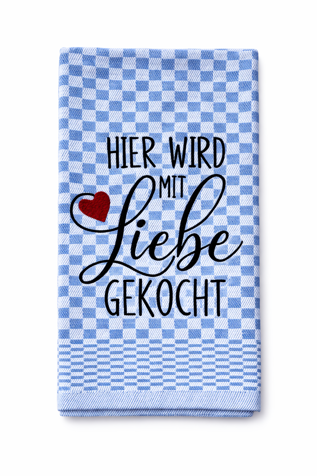 Geschirrtuch Küchenhandtuch bestickt 50x70 Baumwolle Küchendeko Geschenk für Koch Köche mit Liebe gekocht