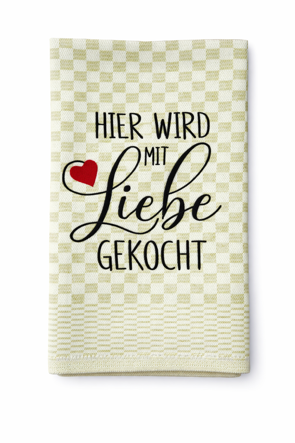 Geschirrtuch Küchenhandtuch bestickt 50x70 Baumwolle Küchendeko Geschenk für Koch Köche mit Liebe gekocht