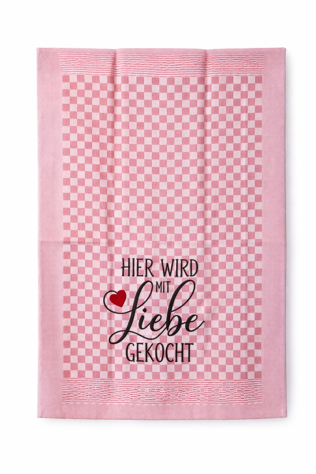 Geschirrtuch Küchenhandtuch bestickt 50x70 Baumwolle Küchendeko Geschenk für Koch Köche mit Liebe gekocht