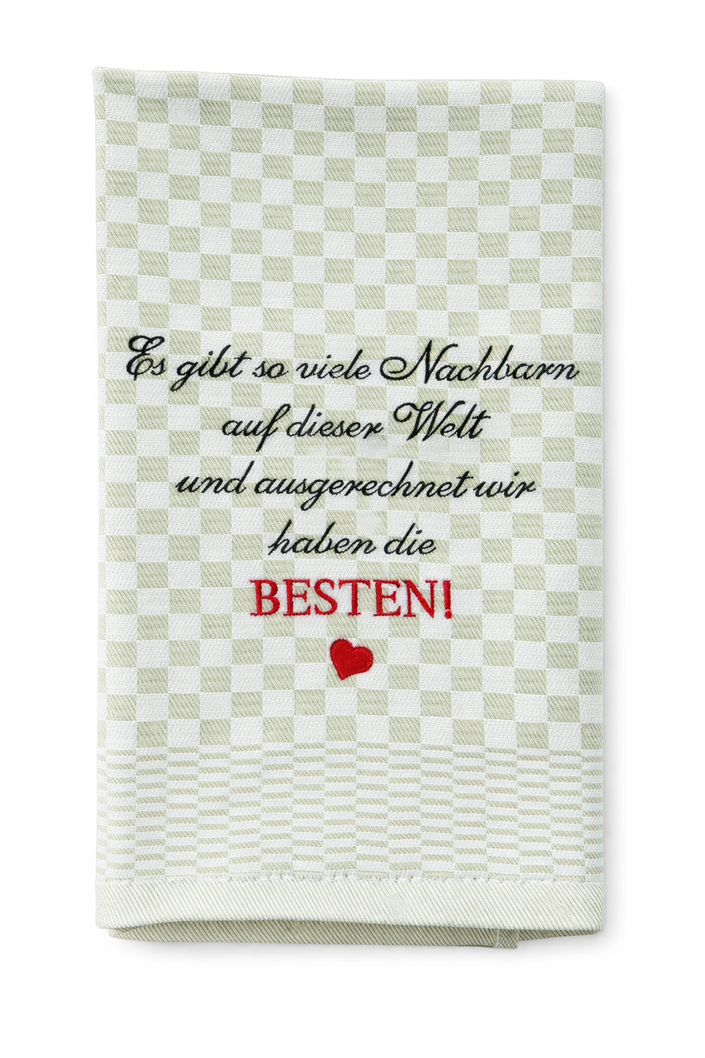 Geschirrtuch Küchenhandtuch bestickt 50x70 Baumwolle Küchendeko Geschenk für Nachbarn gute Nachbarschaft