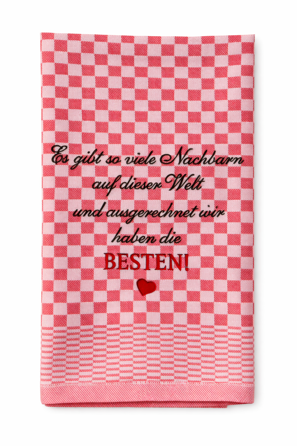 Geschirrtuch Küchenhandtuch bestickt 50x70 Baumwolle Küchendeko Geschenk für Nachbarn gute Nachbarschaft