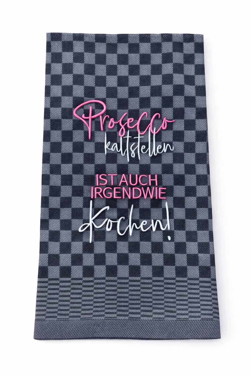 Geschirrtuch Küchenhandtuch bestickt 50x70 Baumwolle Küchendeko Geschenk Proseccoliebhaber
