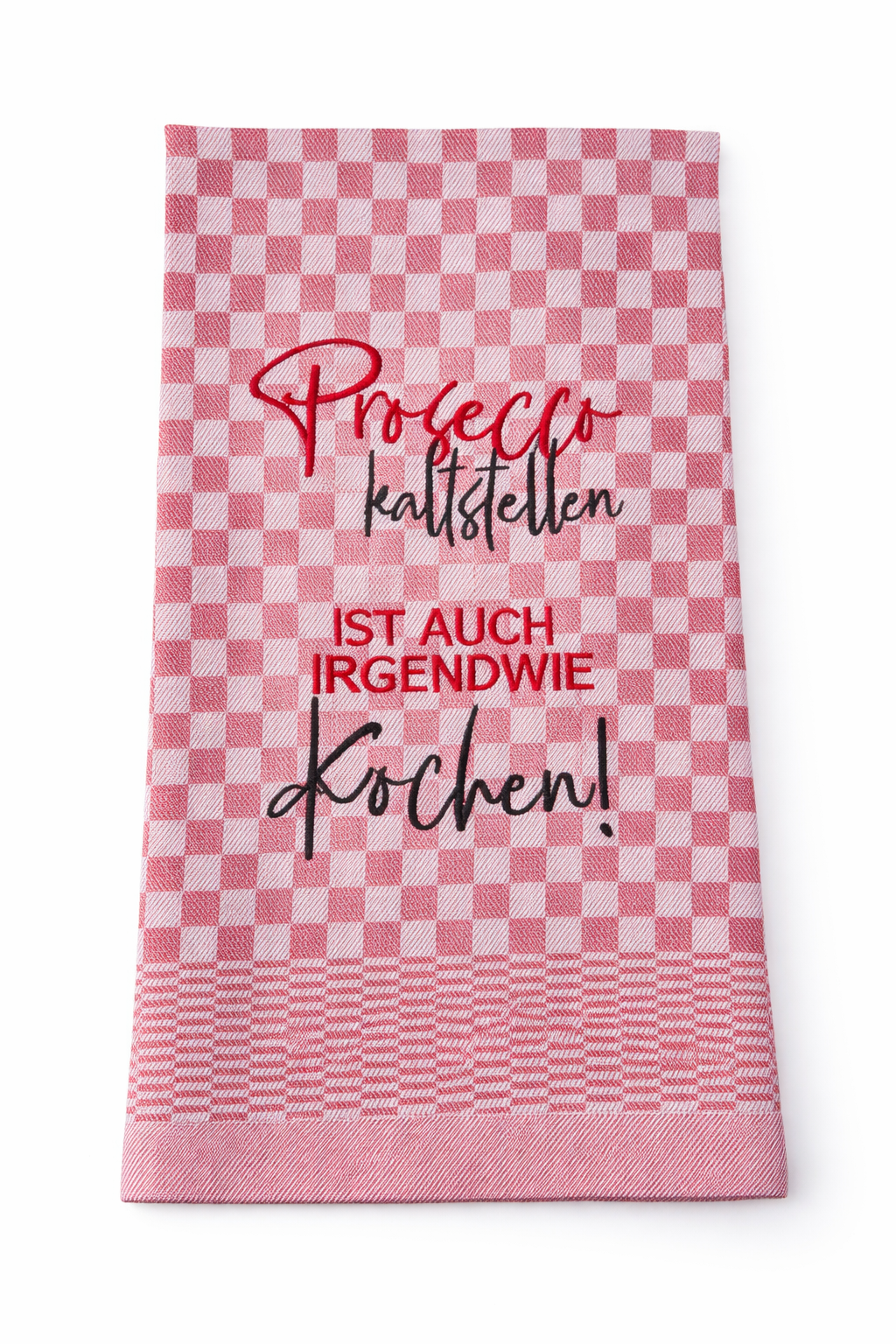 Geschirrtuch Küchenhandtuch bestickt 50x70 Baumwolle Küchendeko Geschenk Proseccoliebhaber