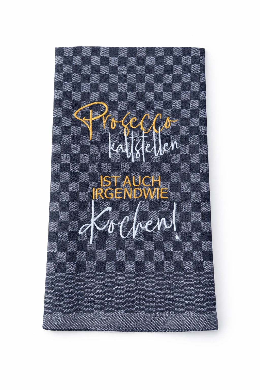 Geschirrtuch Küchenhandtuch bestickt 50x70 Baumwolle Küchendeko Geschenk Proseccoliebhaber