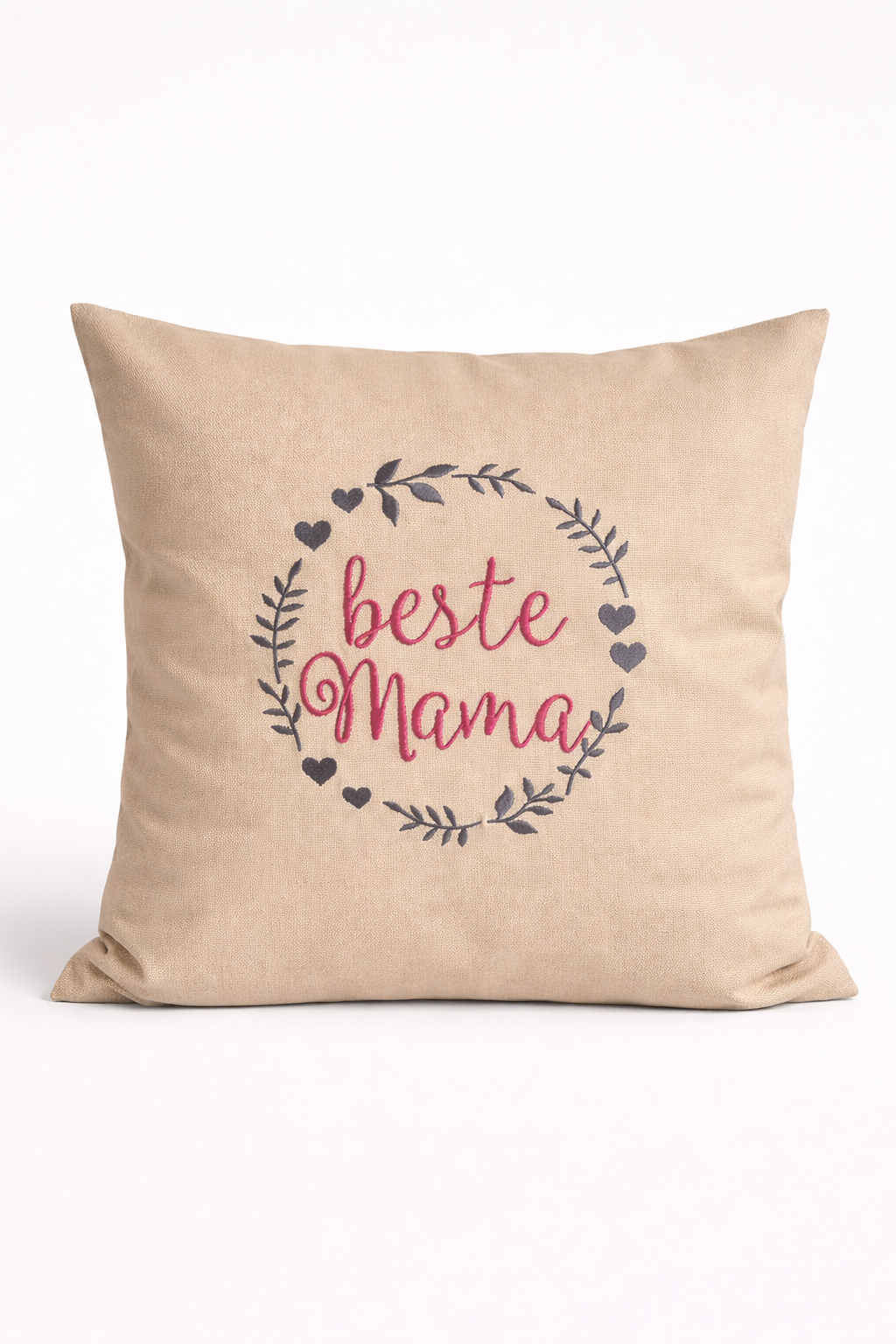 Kissenbezug Zierkissen 40x40 bestickt Baumwolle - Deko für Wohnzimmer Geschenk für die beste Mama Muttertag