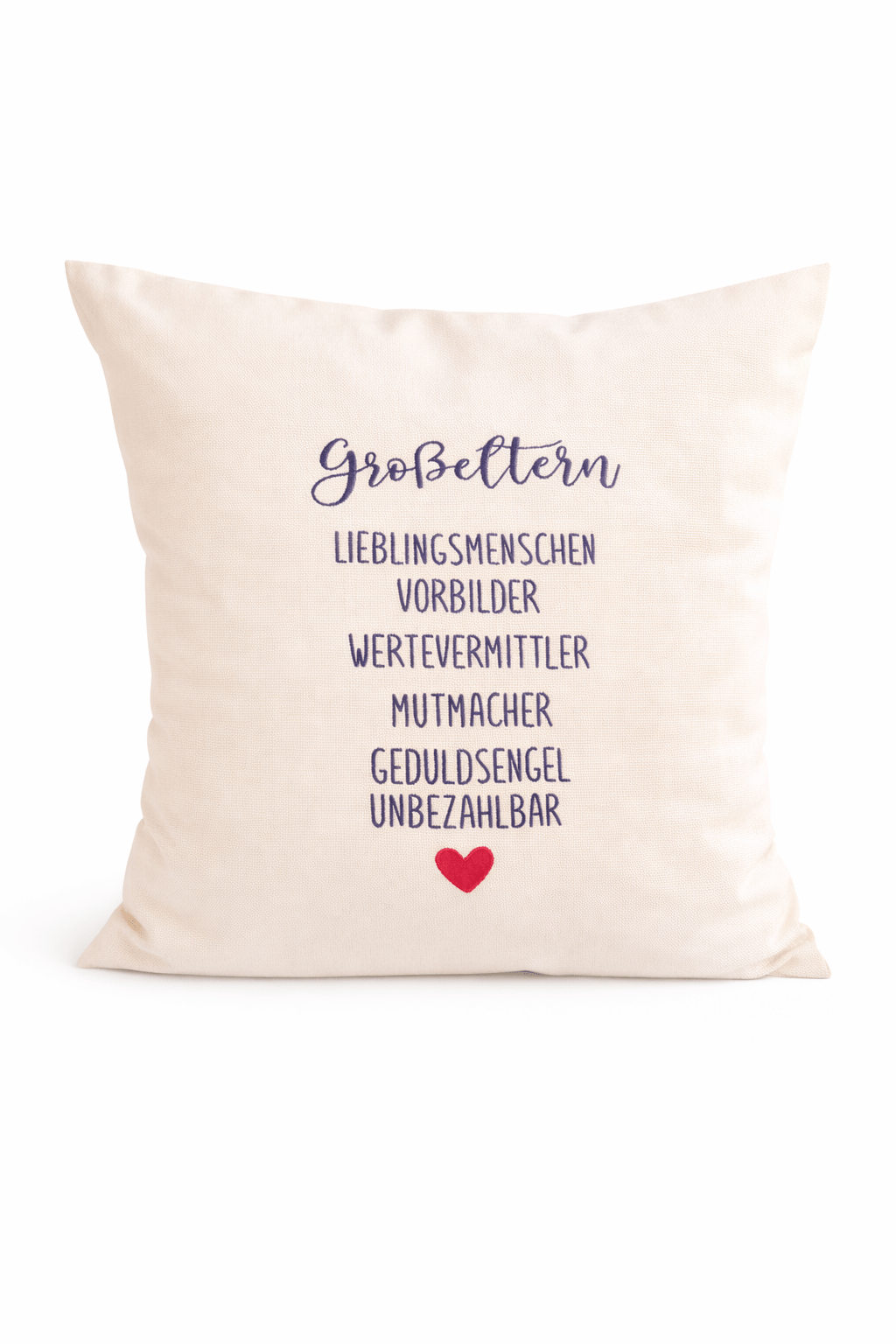 Kissenbezug Zierkissen 40x40 bestickt Baumwolle - Deko für Wohnzimmer Geschenk für Großeltern