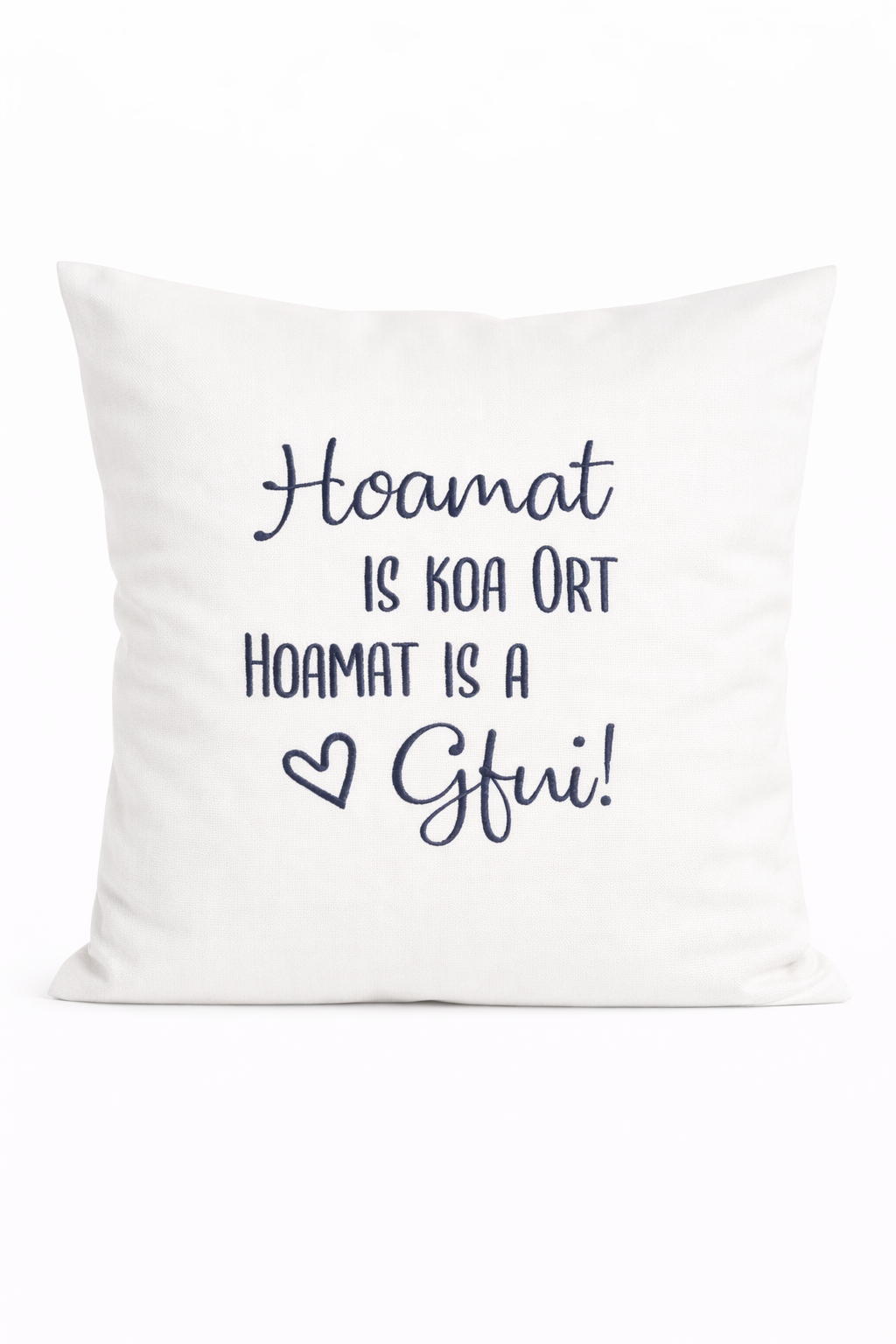 Kissenbezug Zierkissen 40x40 bestickt Baumwolle - Deko für Wohnzimmer Geschenk für Hoamat & Heimat