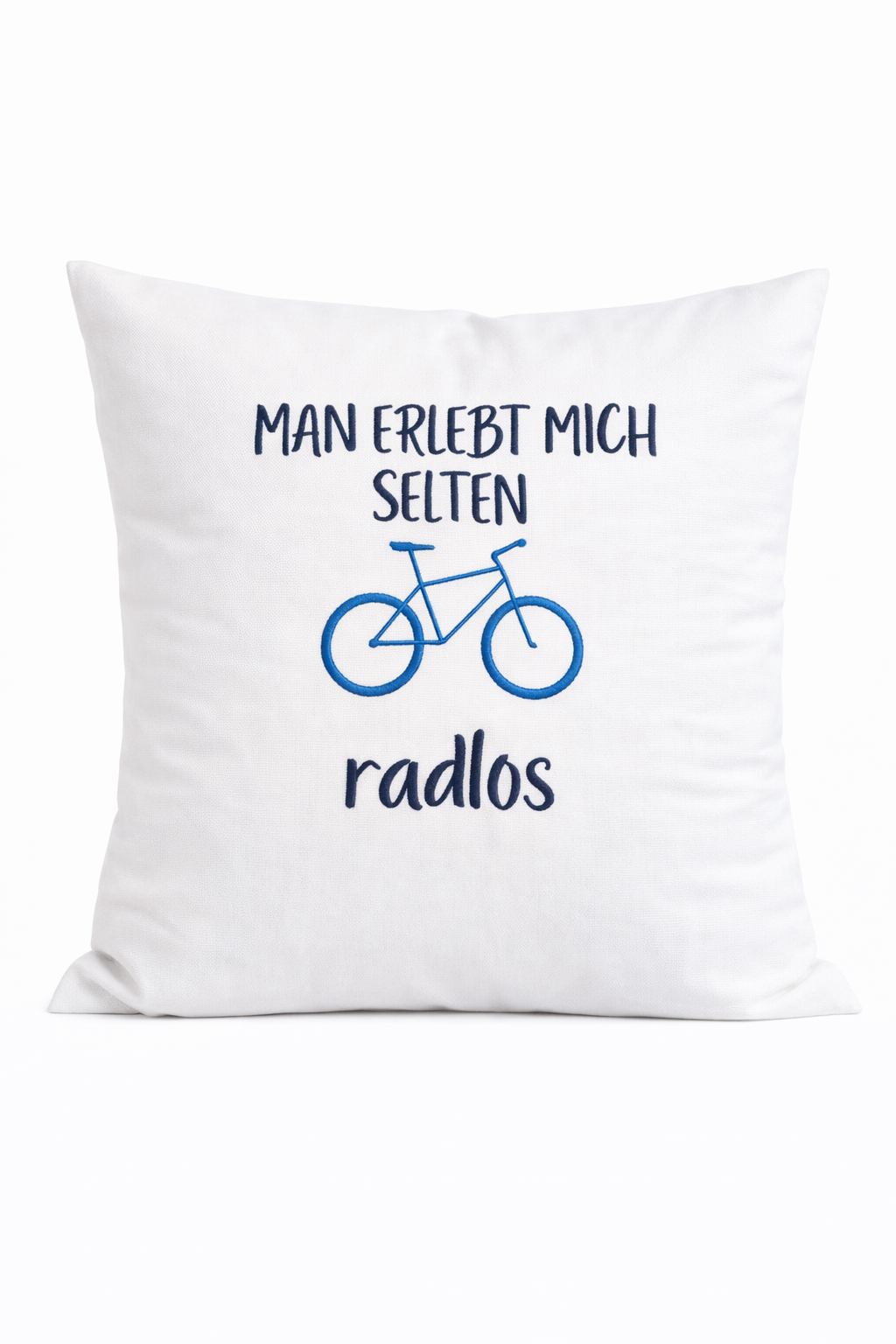 Kissenbezug Zierkissen 40x40 bestickt Baumwolle - Deko für Wohnzimmer Geschenk für Radfahrer