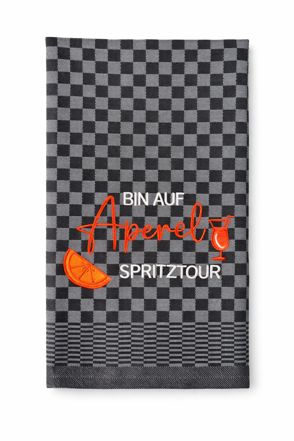 Geschirrtuch bestickt 50x70 Baumwolle für Aperol Fans