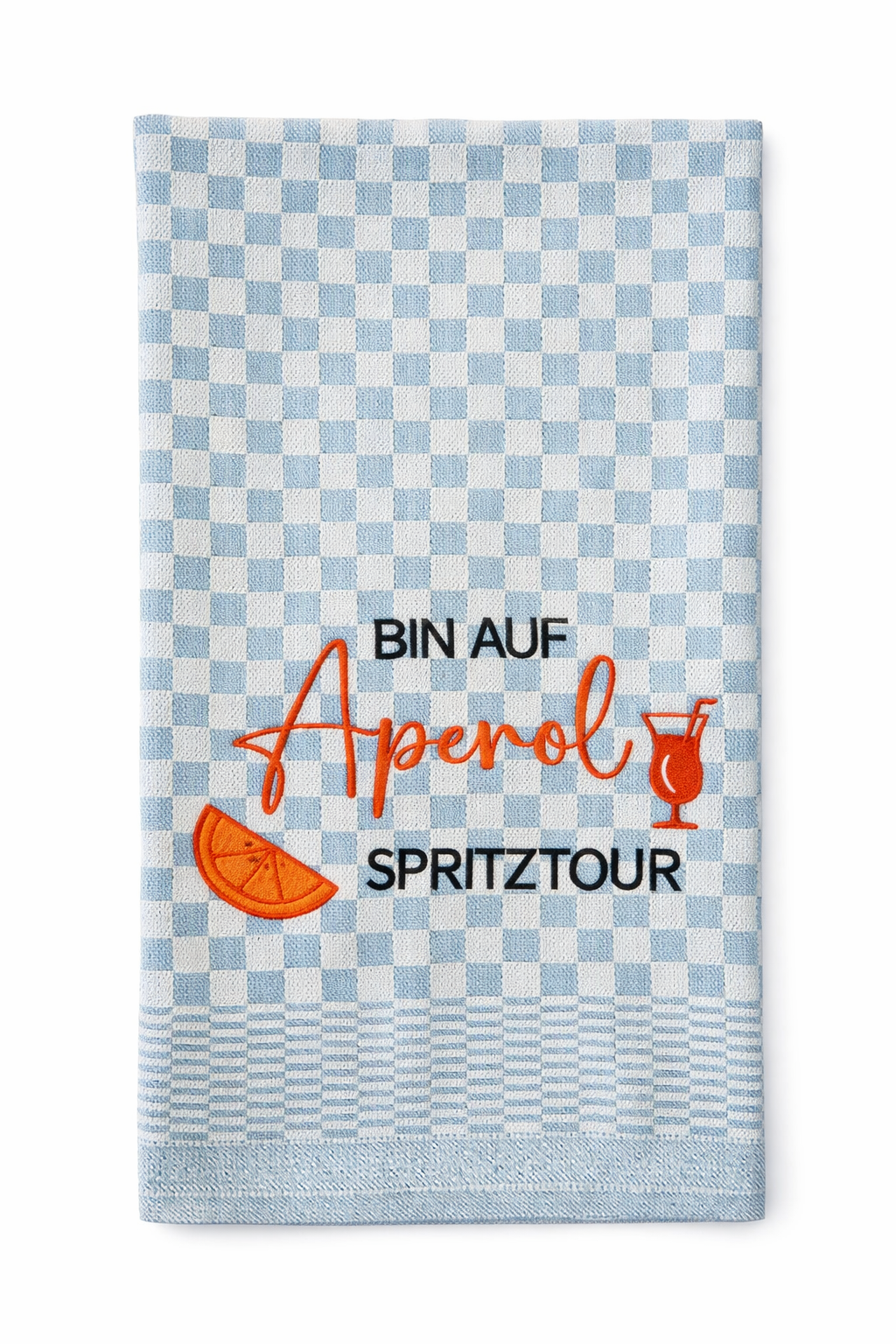 Geschirrtuch bestickt 50x70 Baumwolle für Aperol Fans