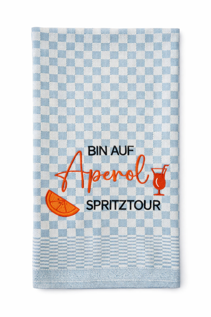 Geschirrtuch bestickt 50x70 Baumwolle für Aperol Fans