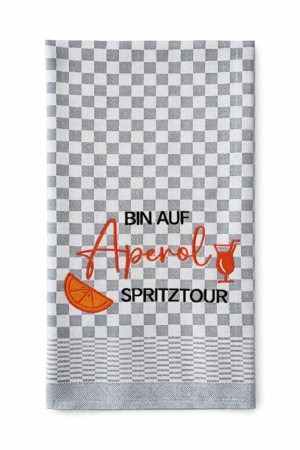 Geschirrtuch bestickt 50x70 Baumwolle für Aperol Fans