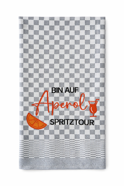 Geschirrtuch bestickt 50x70 Baumwolle für Aperol Fans