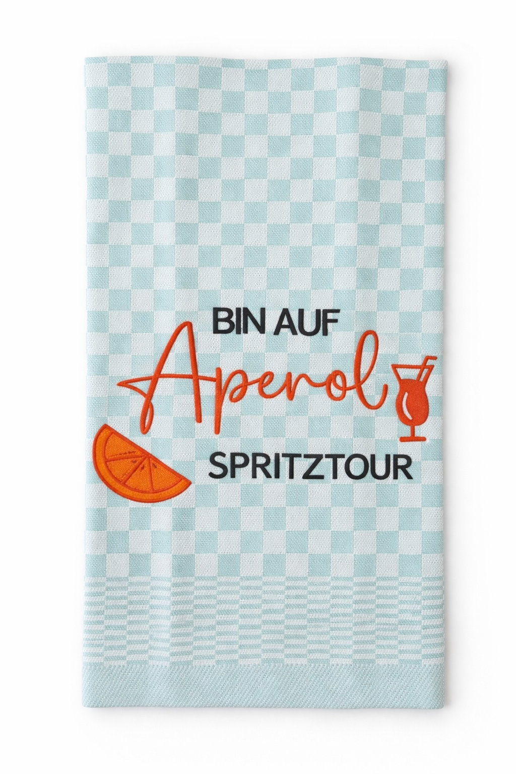 Geschirrtuch bestickt 50x70 Baumwolle für Aperol Fans