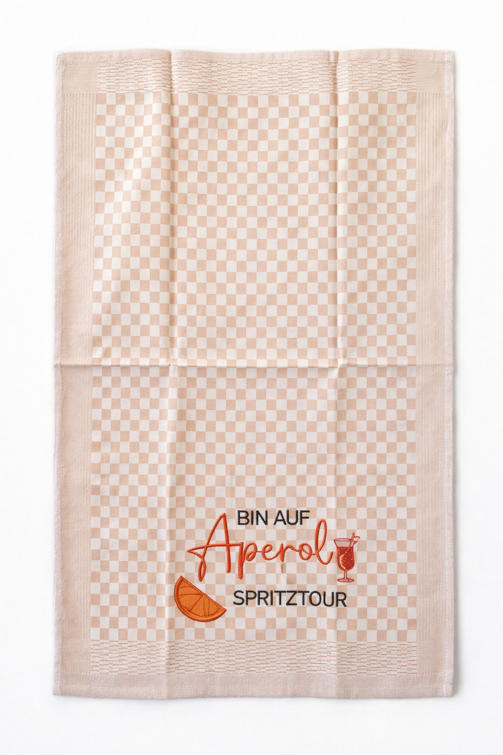 Geschirrtuch bestickt 50x70 Baumwolle für Aperol Fans