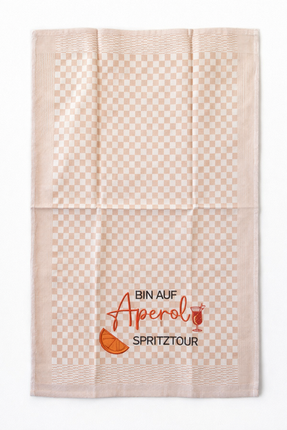 Geschirrtuch bestickt 50x70 Baumwolle für Aperol Fans