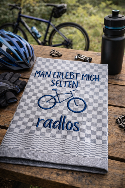 Geschirrtuch Küchenhandtuch bestickt 50x70 Baumwolle Küchendeko Geschenk für Radfahrer Radlos