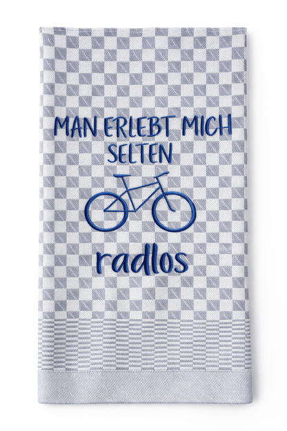 Geschirrtuch Küchenhandtuch bestickt 50x70 Baumwolle Küchendeko Geschenk für Radfahrer Radlos
